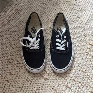 Vans Women’s Black and White Sneakers worn once